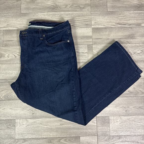 LL Bean 100% Cotton Standard Fit Straight Leg Jeans Dark Wash sz 40 x 29 - Picture 1 of 7